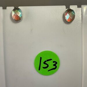 Iridescent Oval Stud Earrings Mercury Mist Topaz stamped .925 Sterling Silver